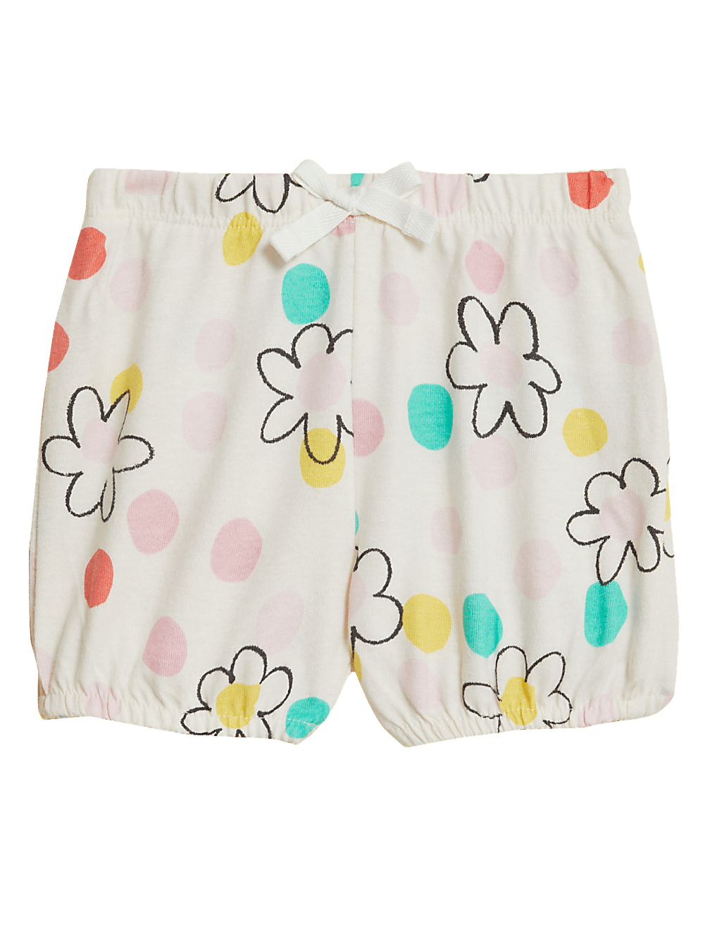 Pure Cotton Floral Shorts (0-3 Yrs)