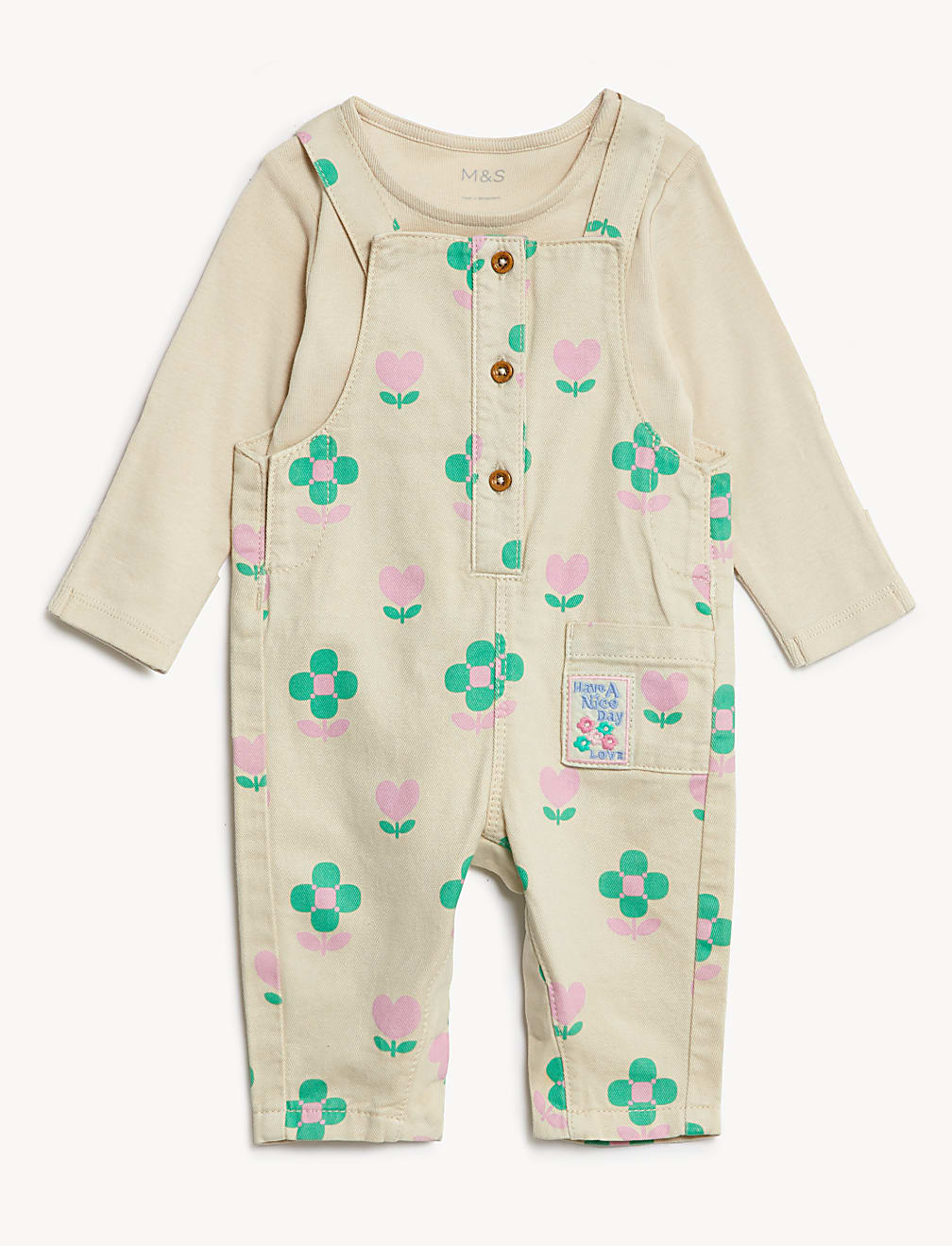 2pc Cotton Rich Floral Outfit