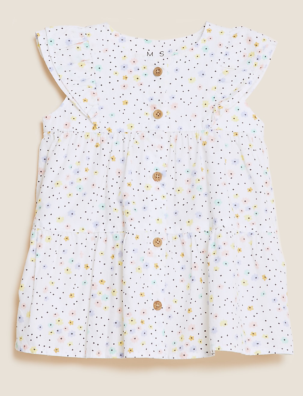 2pc Pure Cotton Floral Dress and Hat Set