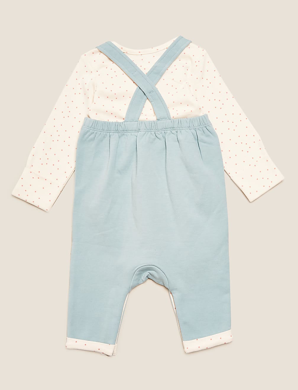 2pc Cotton Rich Bunny Dungarees Outfit (0-3 Yrs)