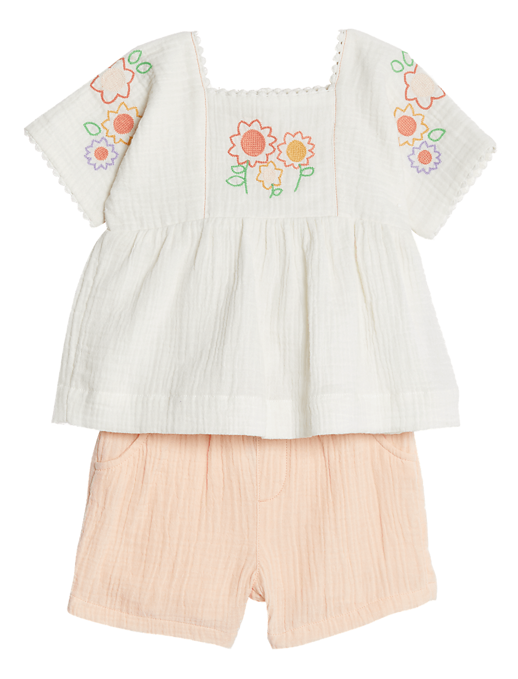 2pc Pure Cotton Floral Outfit