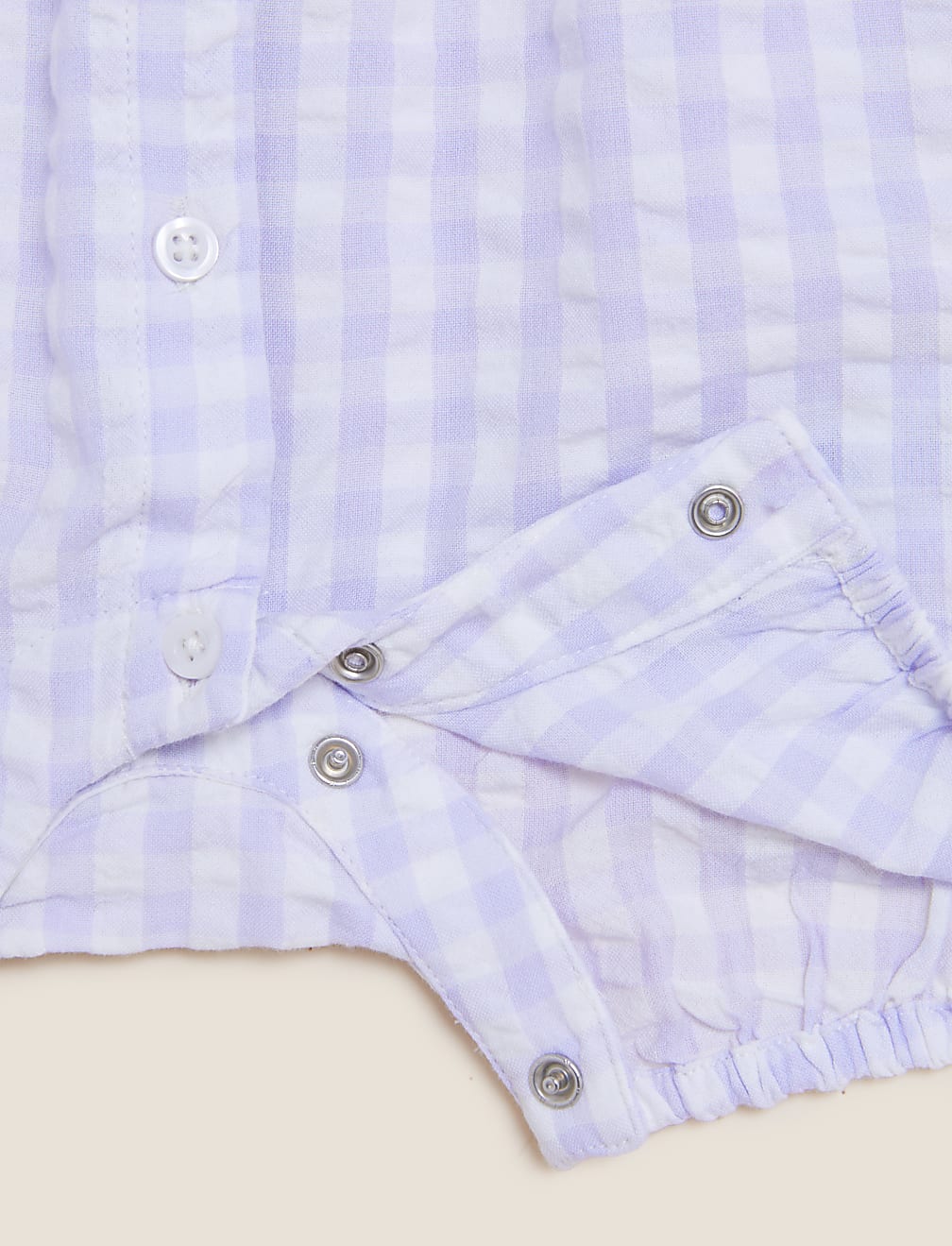 Pure Cotton Gingham Romper (0 - 3 Yrs)