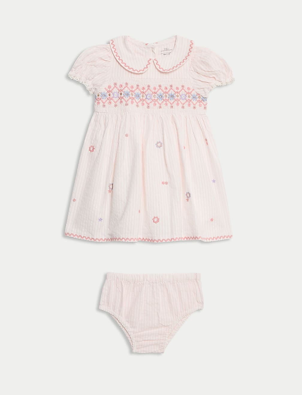 2pc Pure Cotton Embroidered Outfit (0-6 Yrs)