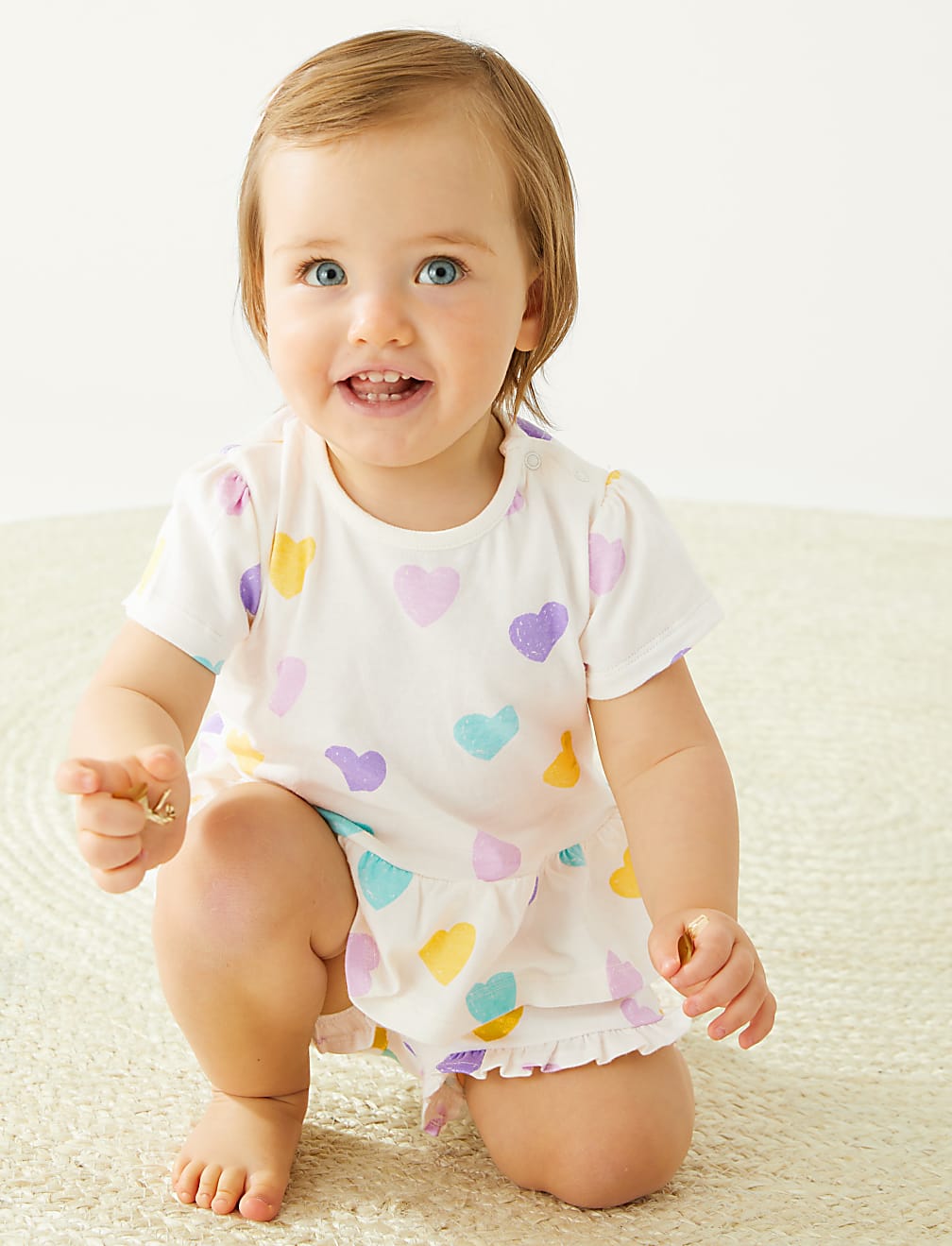 Pure Cotton Heart Print T-Shirt