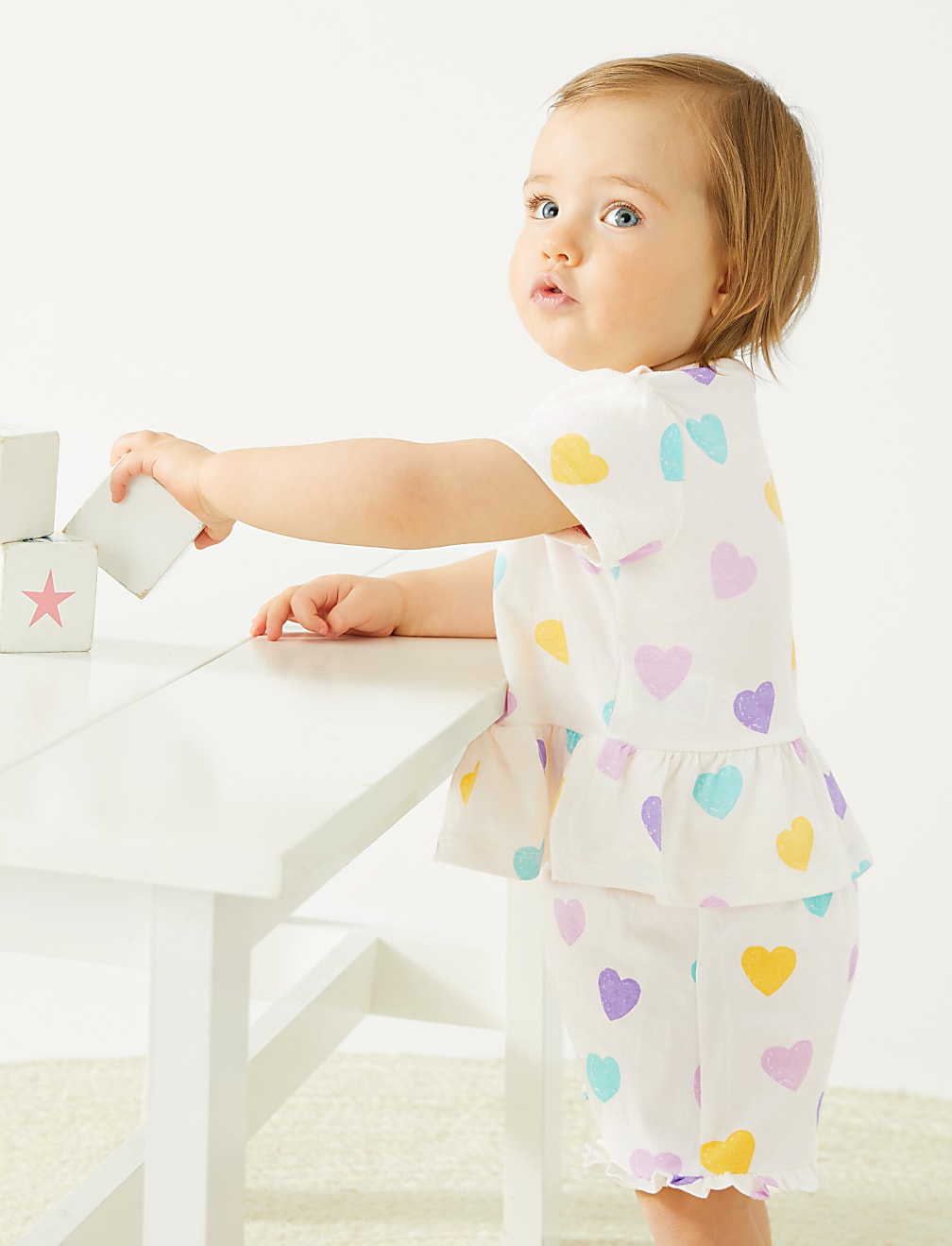 Pure Cotton Heart Print T-Shirt