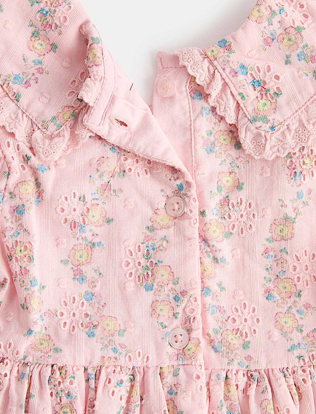 Pure Cotton Floral Collared Dress (0-5 Yrs)