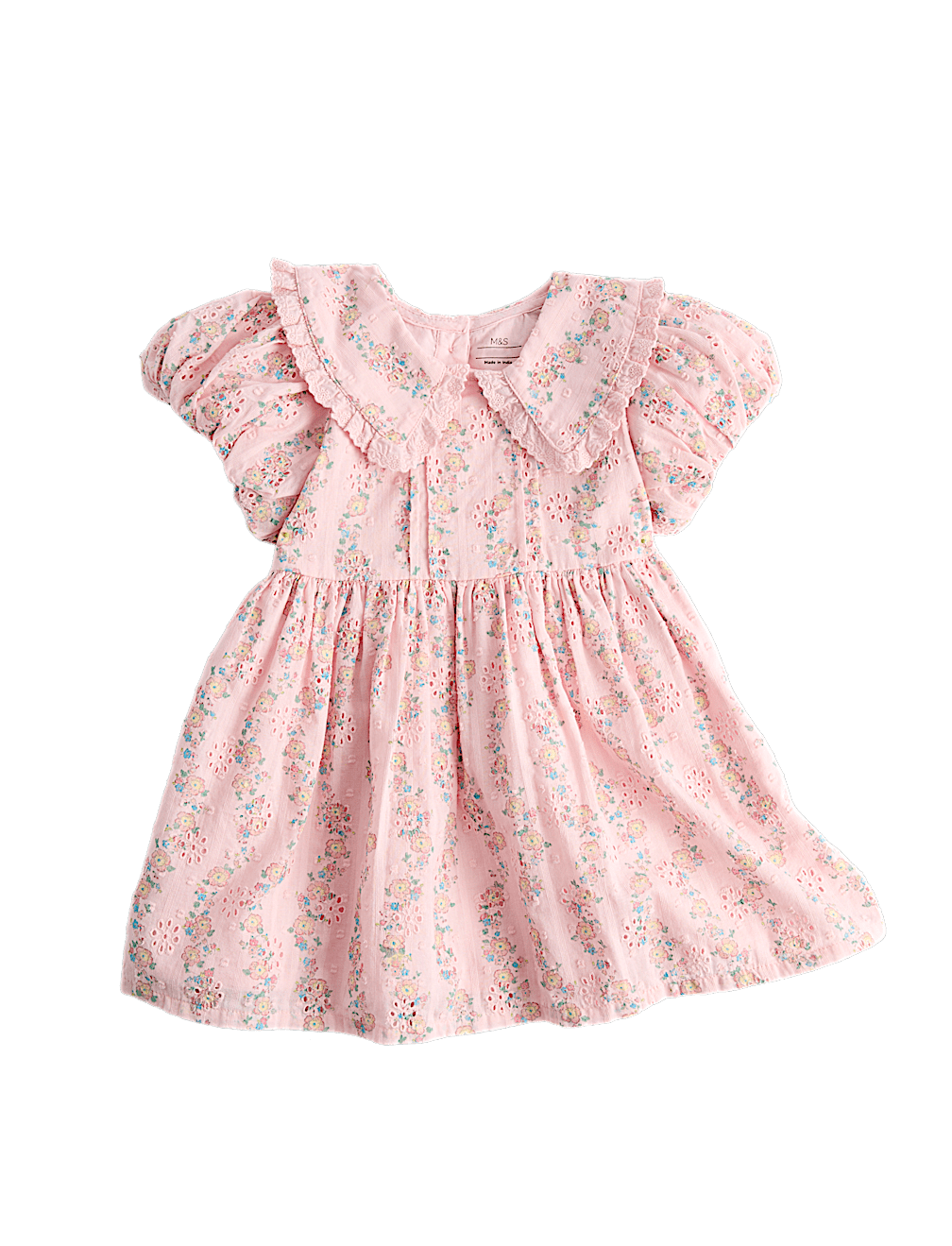 Pure Cotton Floral Collared Dress (0-5 Yrs)