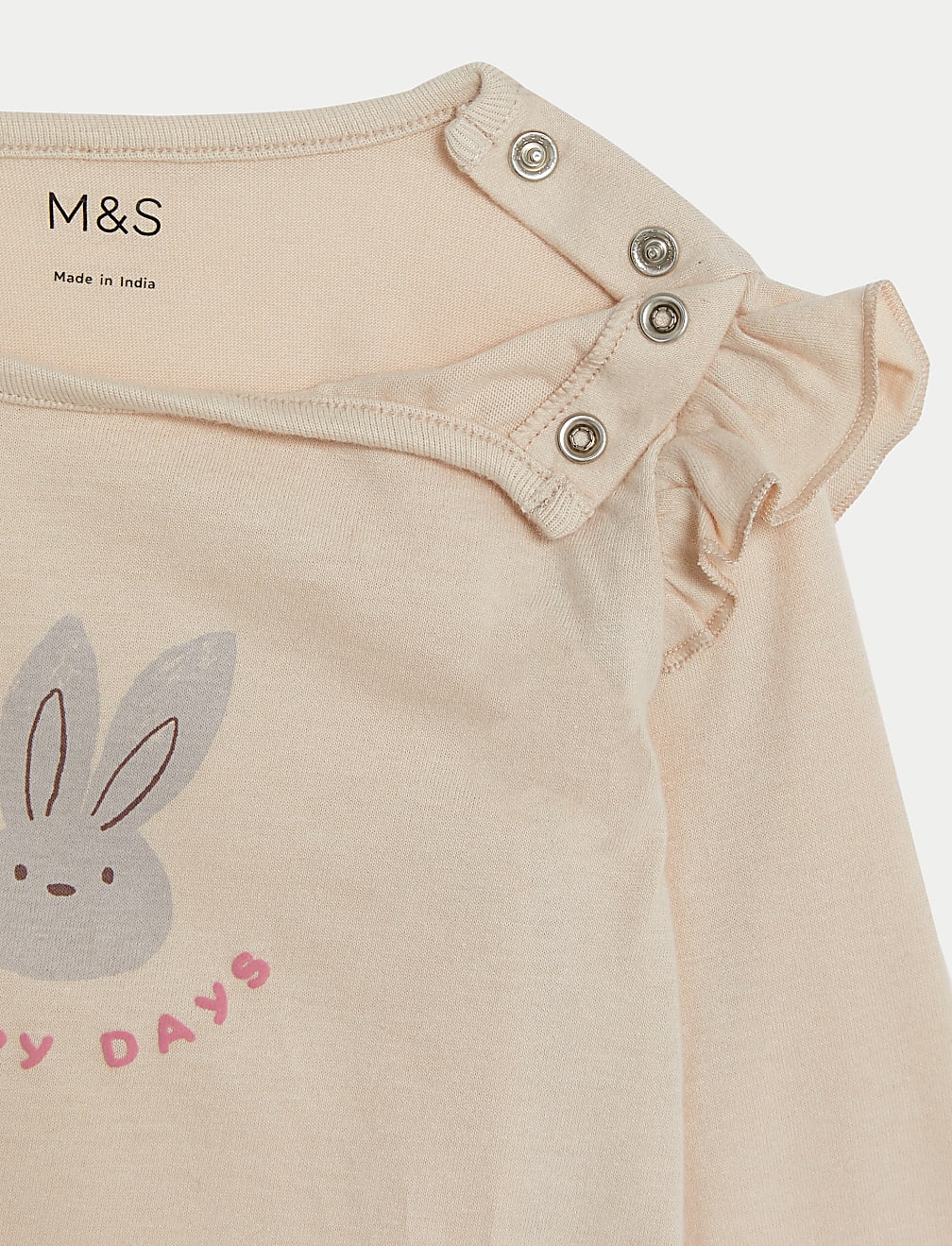Pure Cotton Bunny Slogan Top (0-3 Yrs)