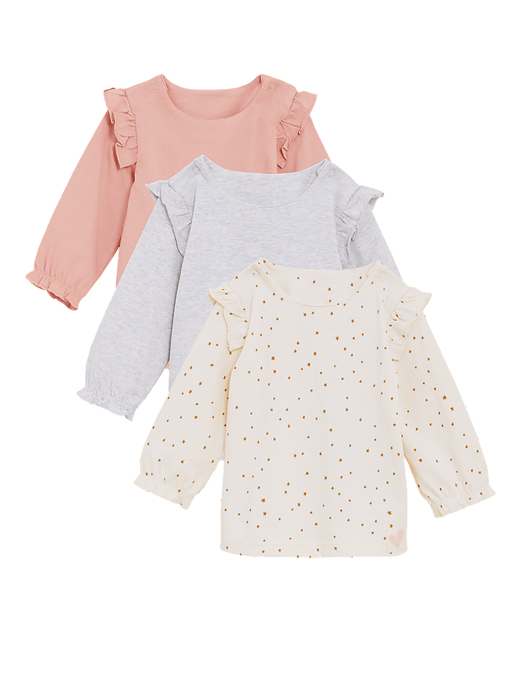 3pk Pure Cotton Tops (0-3 Yrs)