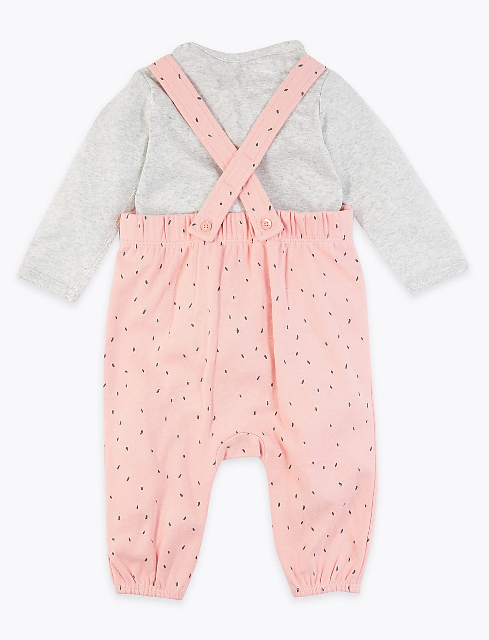 2 Piece Cotton Spotted Dungaree Outfit (0-3 Yrs)