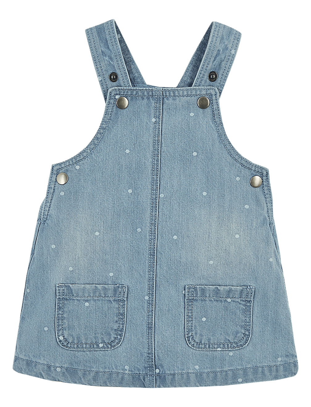 Denim Spotted Pinafore (0 -36 Mths)