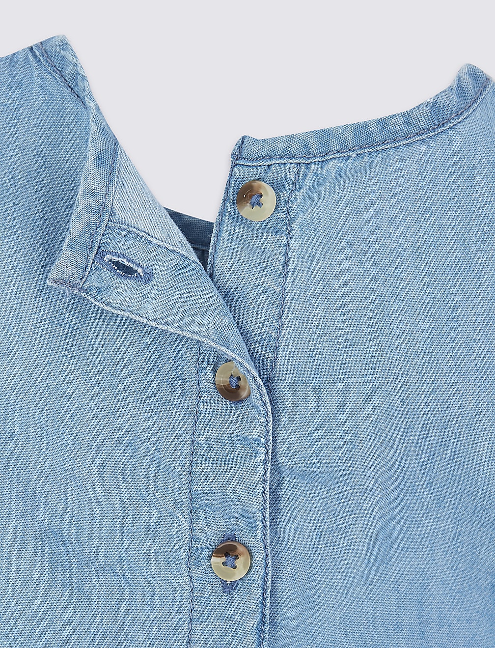 Cotton Chambray Tiered Dress