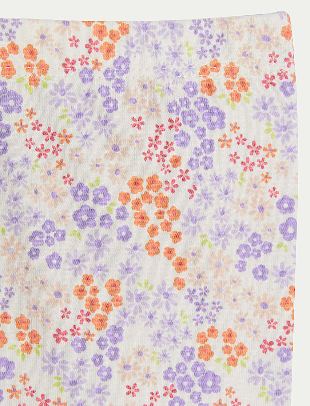 2pk Cotton Rich Plain & Floral Leggings (0-3 Yrs)