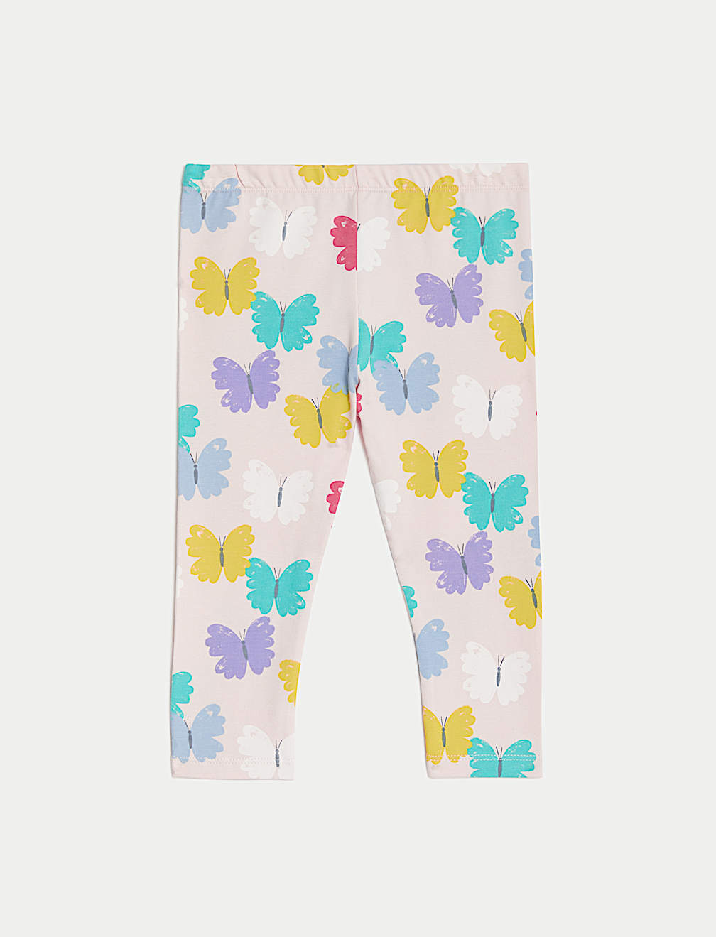 2pk Cotton Rich Butterfly & Striped Leggings (0-3 Yrs)
