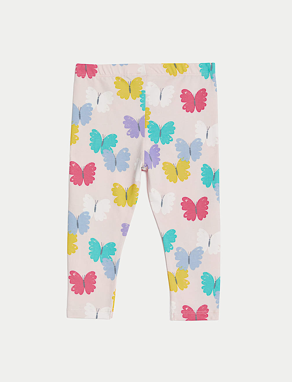 2pk Cotton Rich Butterfly & Striped Leggings (0-3 Yrs)