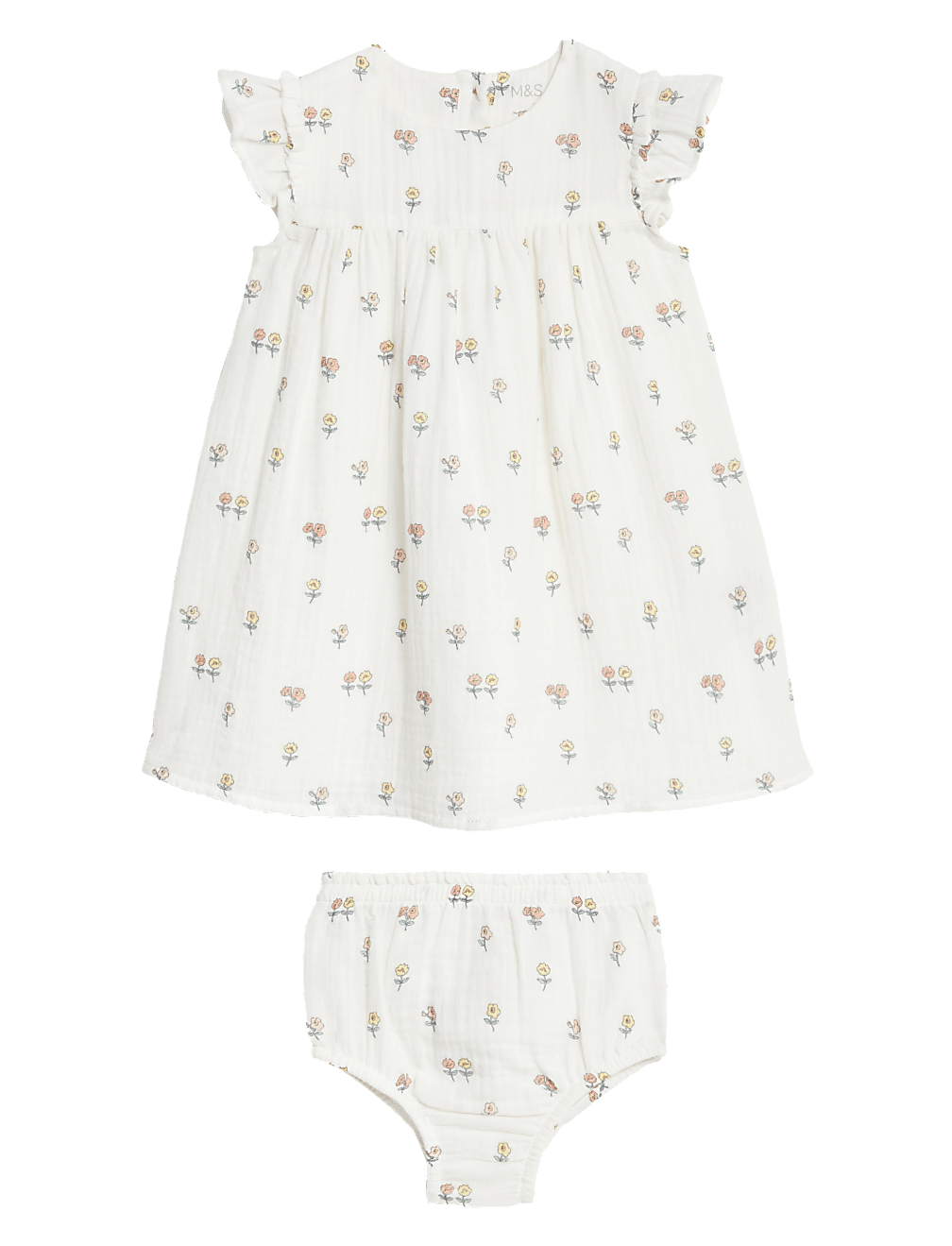 2pc Pure Cotton Floral Outfit (0-3 Yrs)