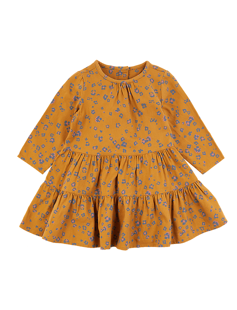 Cotton Flower & Leopard Print Dress (0-3 Yrs)