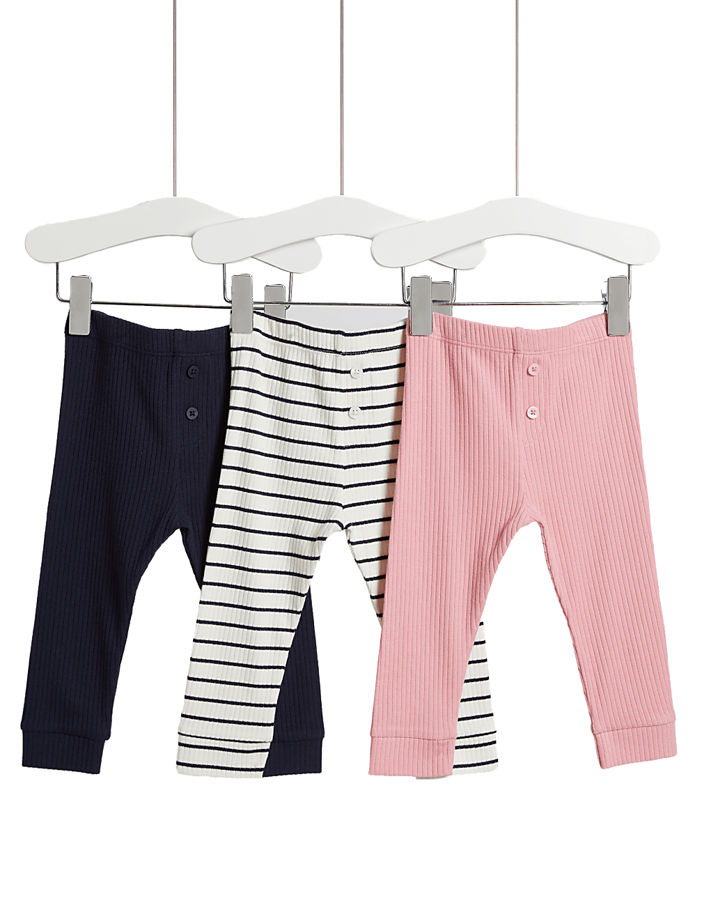 3pk Cotton Leggings (0 Mths-3 Yrs)