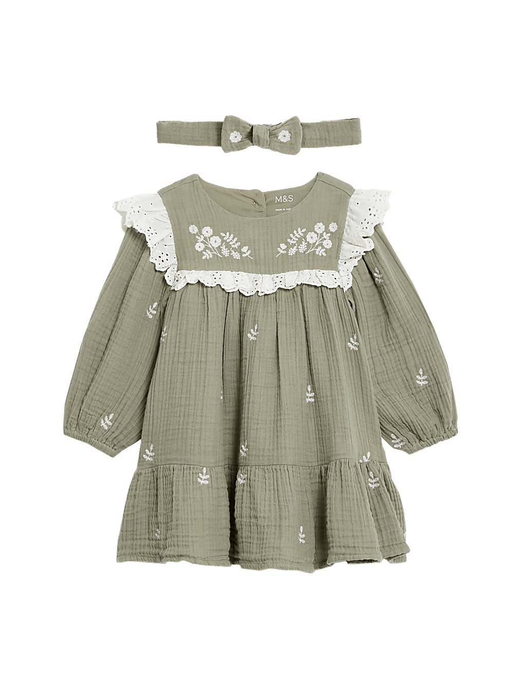 2pc Pure Cotton Floral Dress Set (0-3 Yrs)