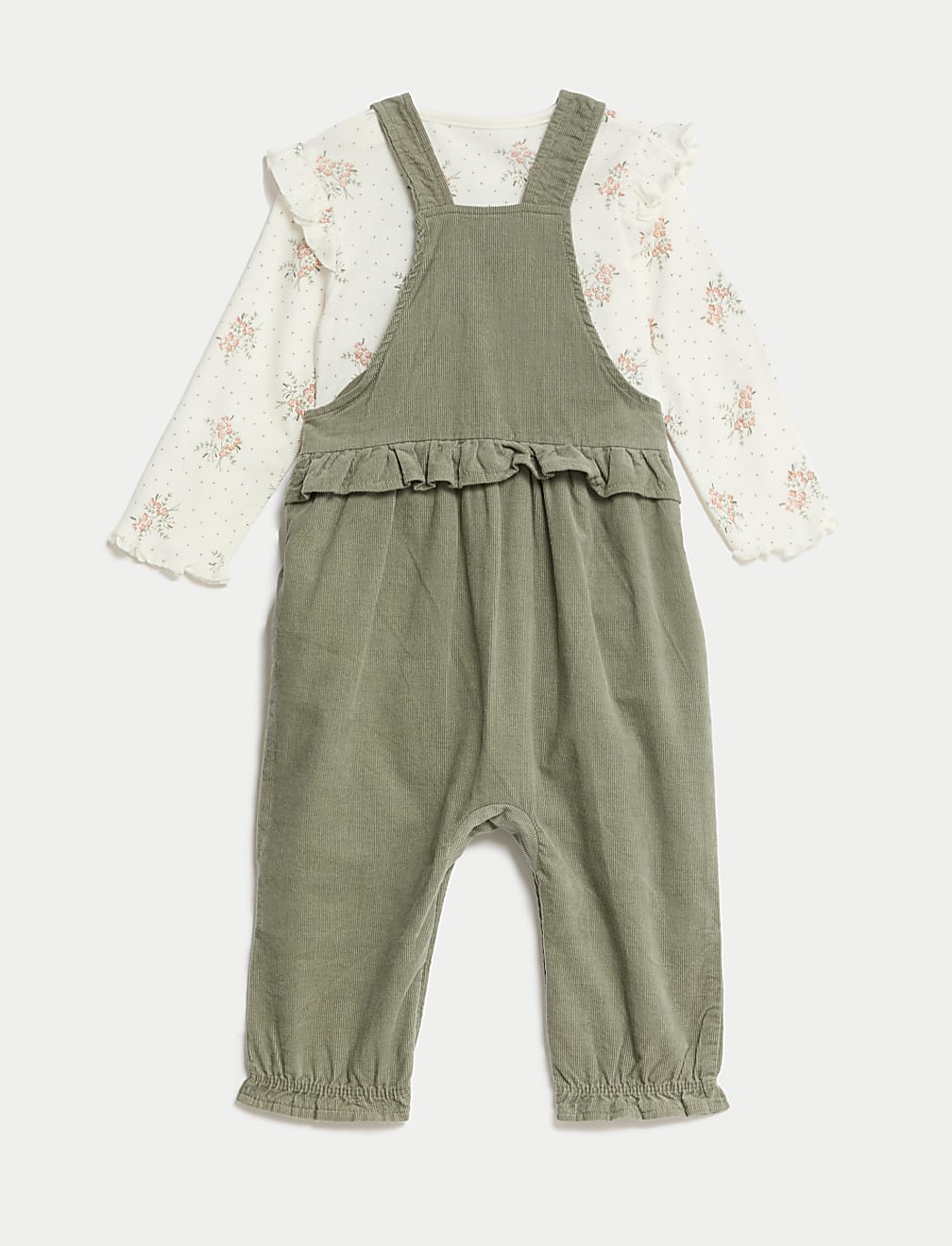 2pc Pure Cotton Cord Dungaree Outfit (0-3 Yrs)