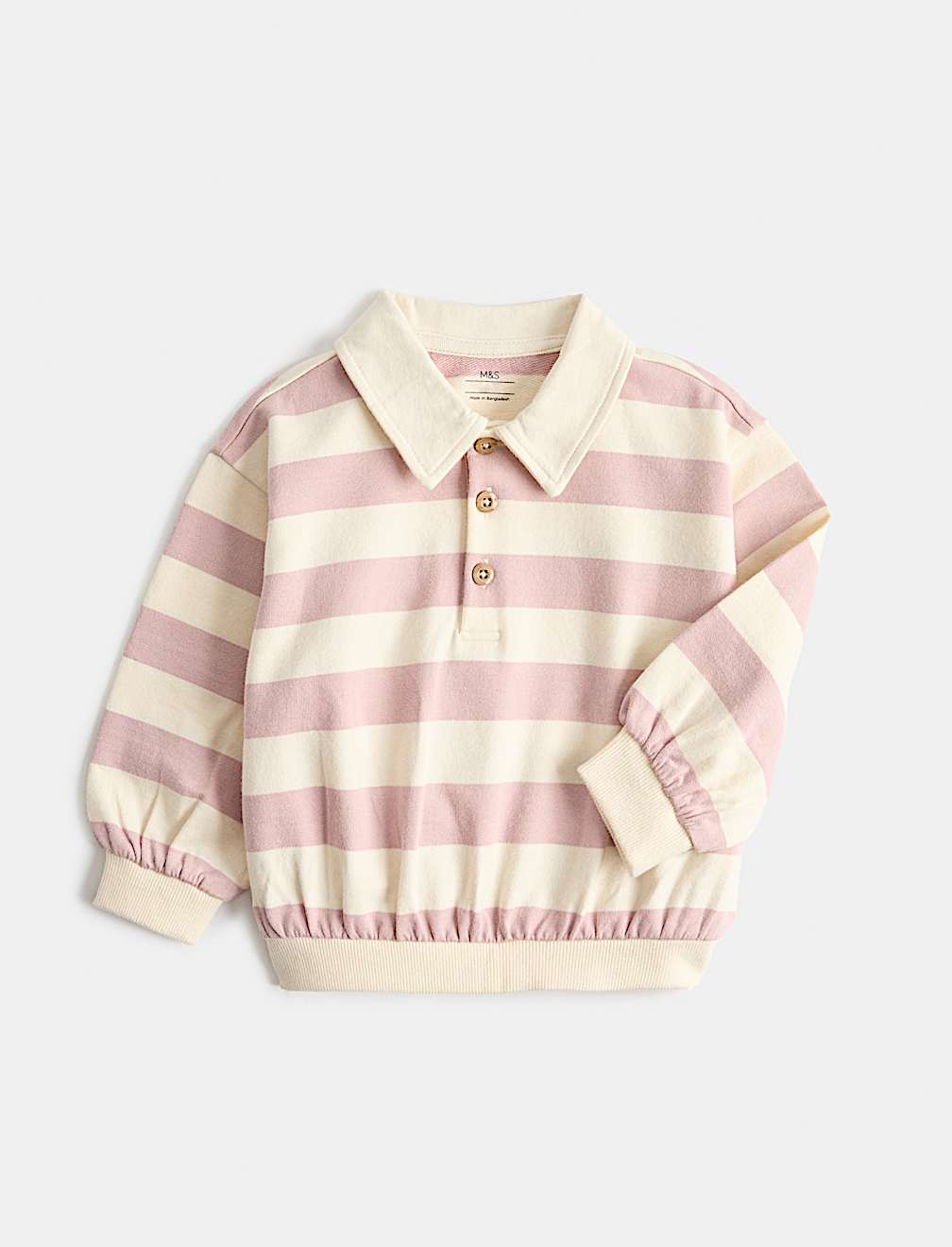 Pure Cotton Striped Rugby Shirt (0-5 Yrs)