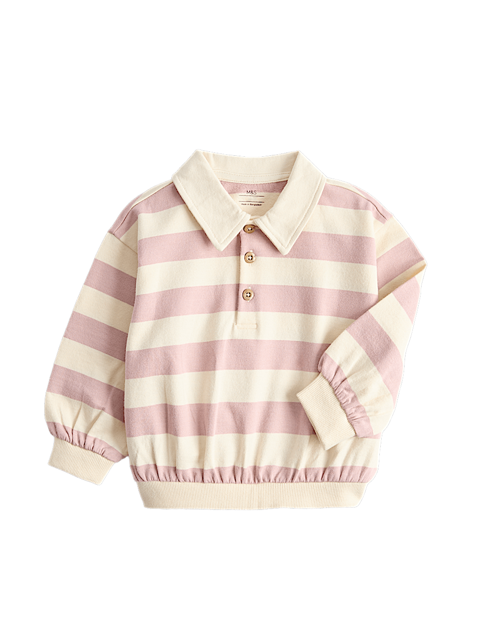 Pure Cotton Striped Rugby Shirt (0-5 Yrs)