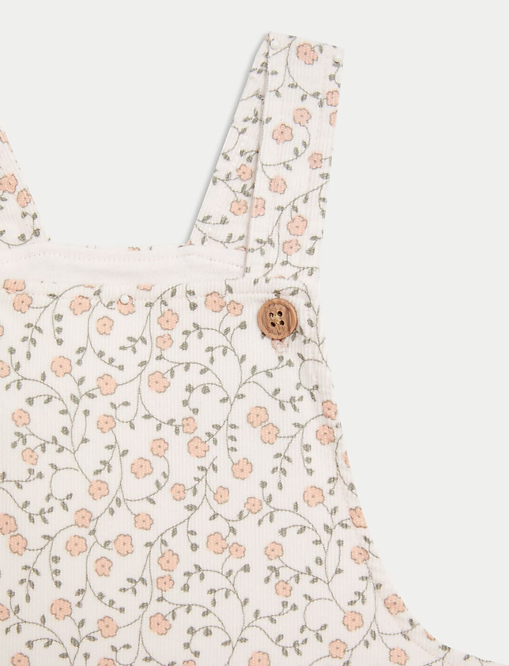 2pc Corduroy Floral Dungarees Set (0-3 Yrs)