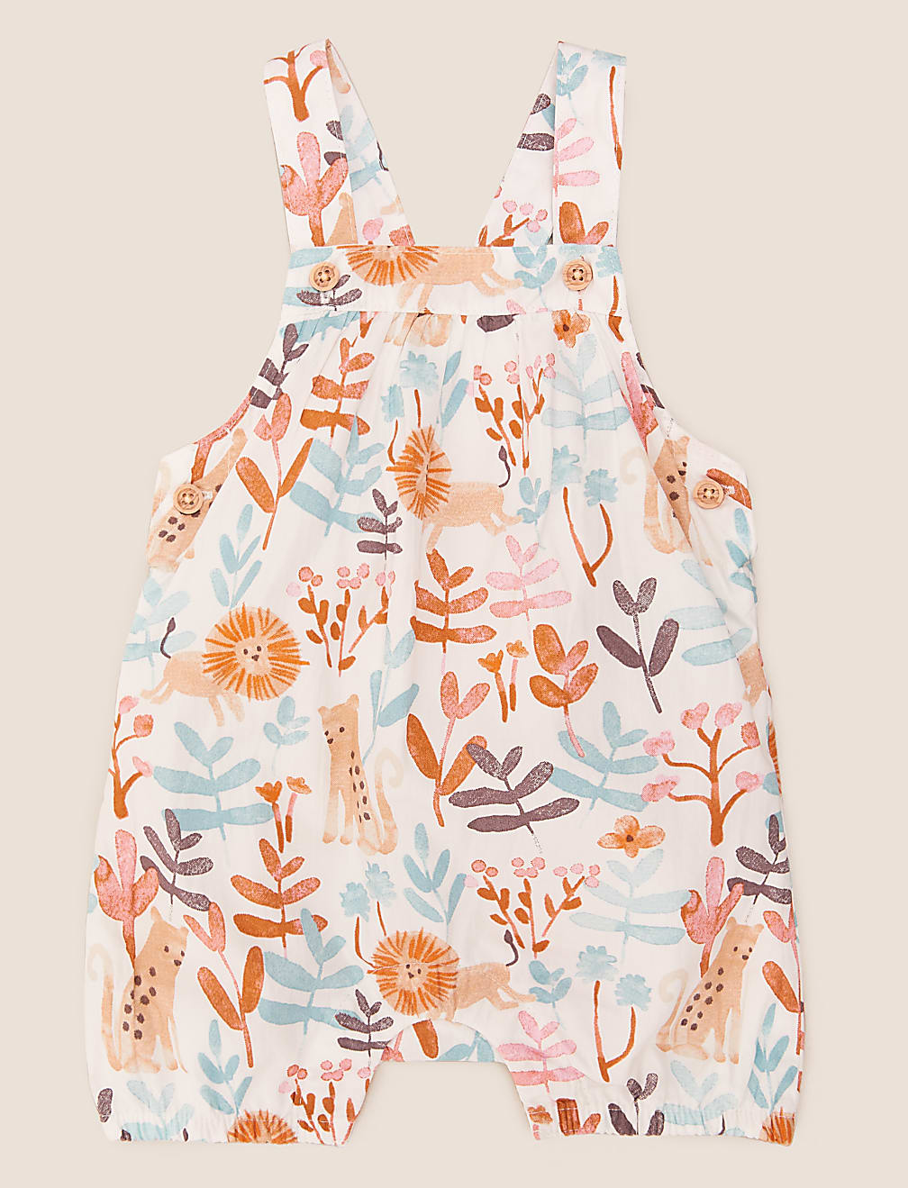 3pc Pure Cotton Lion Print Romper Outfit