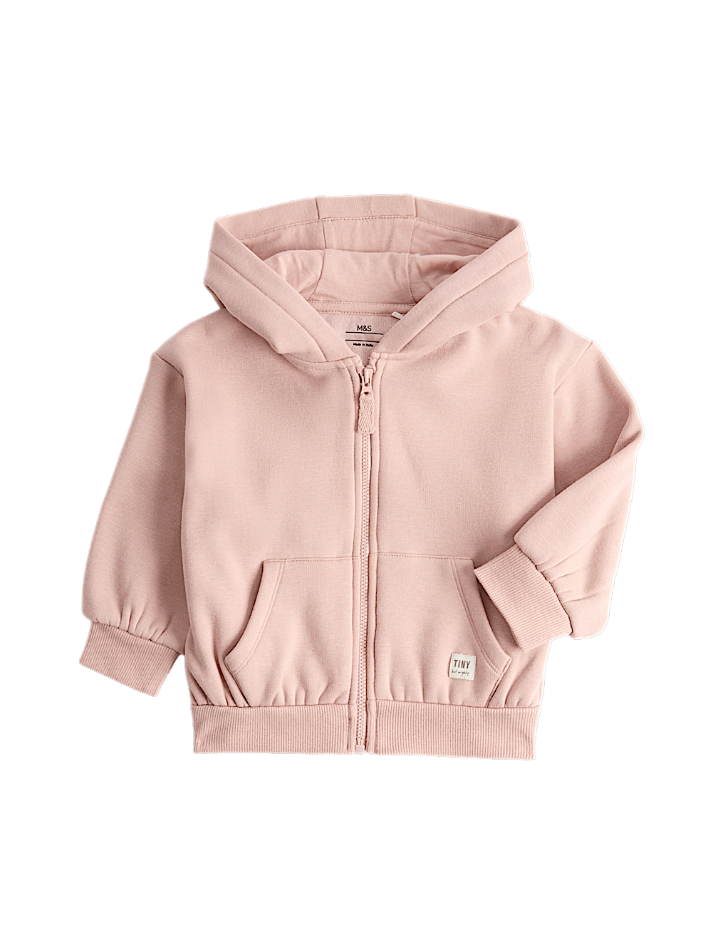 Cotton Blend Plain Zip Hoodie (0-3 Yrs)