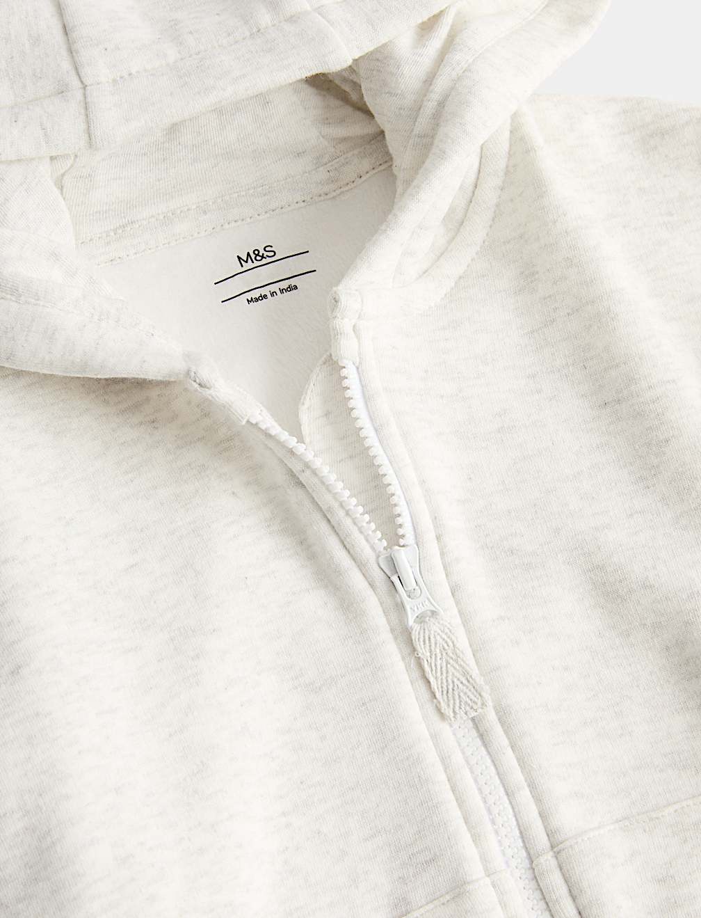 Cotton Blend Plain Zip Hoodie (0-3 Yrs)