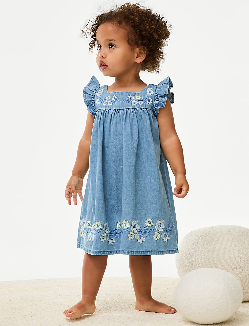 Cotton Rich Embroidered Dress (0-3 Yrs)