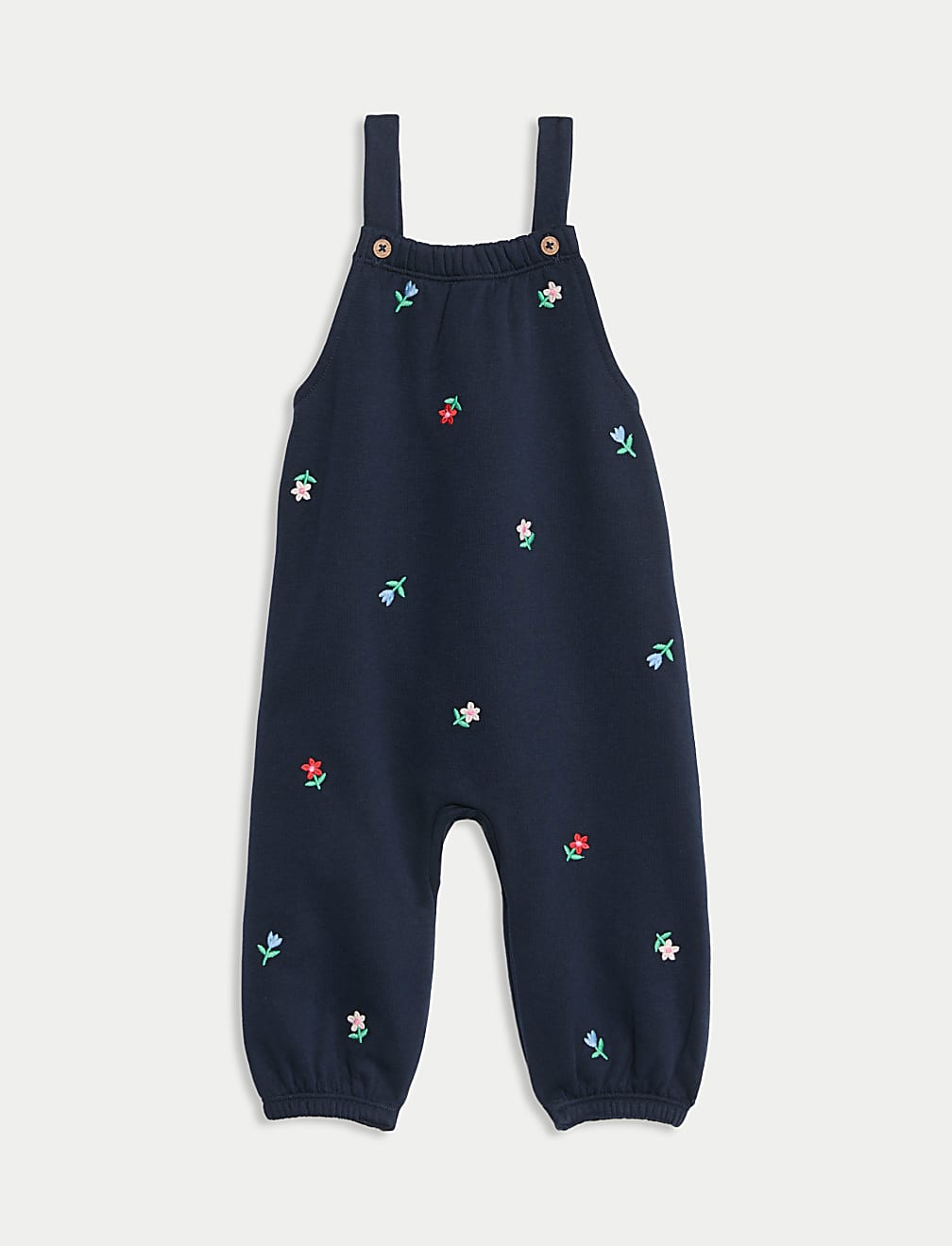 2pc Cotton Rich Floral Dungarees Outfit (0-3 Yrs)