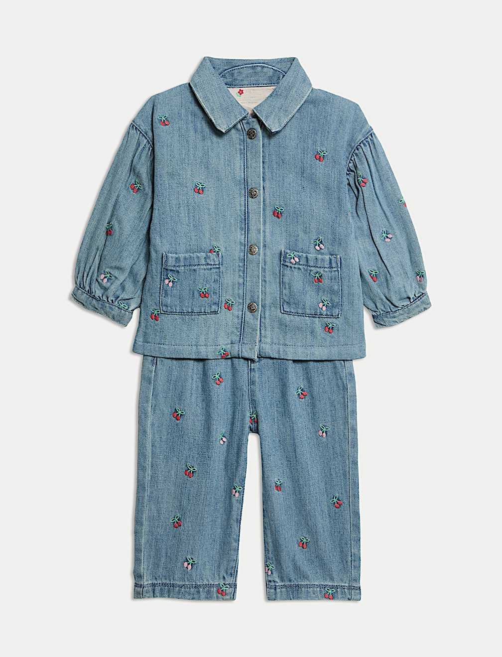 2pc Denim Embroidered Jacket & Jeans Outfit (0-6 Yrs)
