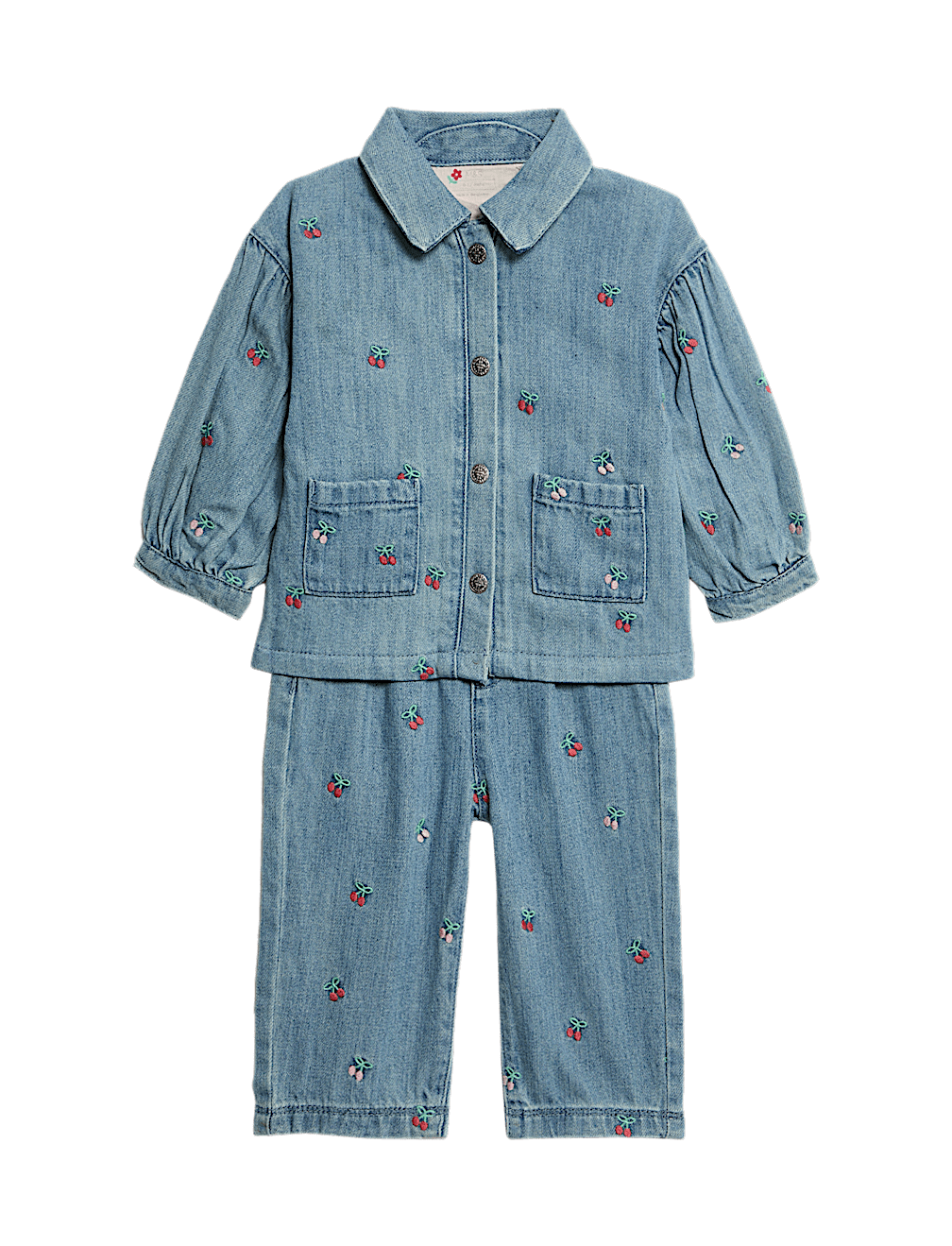 2pc Denim Embroidered Jacket & Jeans Outfit (0-6 Yrs)