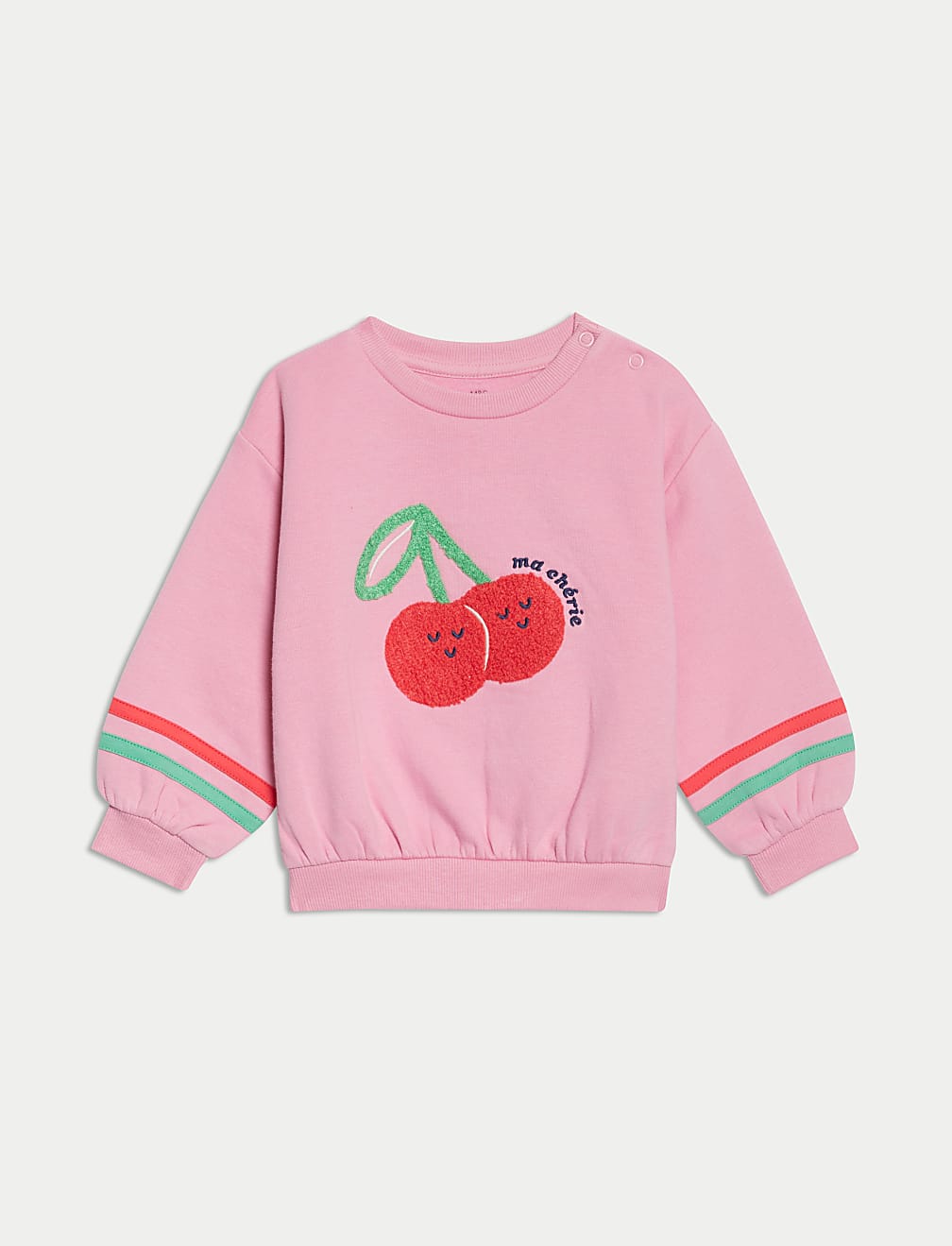 Cotton Rich Cherry Embroidery Sweatshirt (0-6 Yrs)