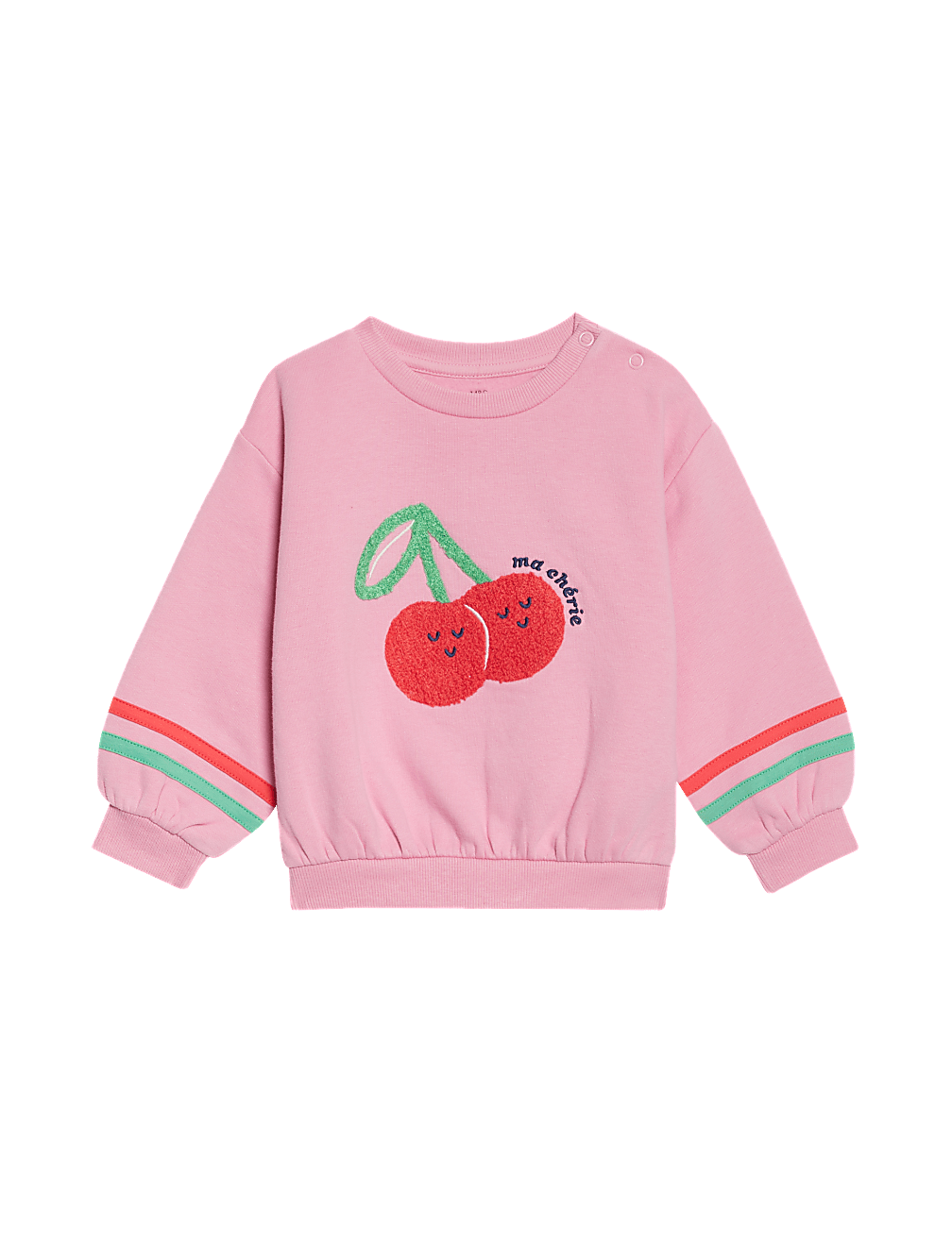 Cotton Rich Cherry Embroidery Sweatshirt (0-6 Yrs)