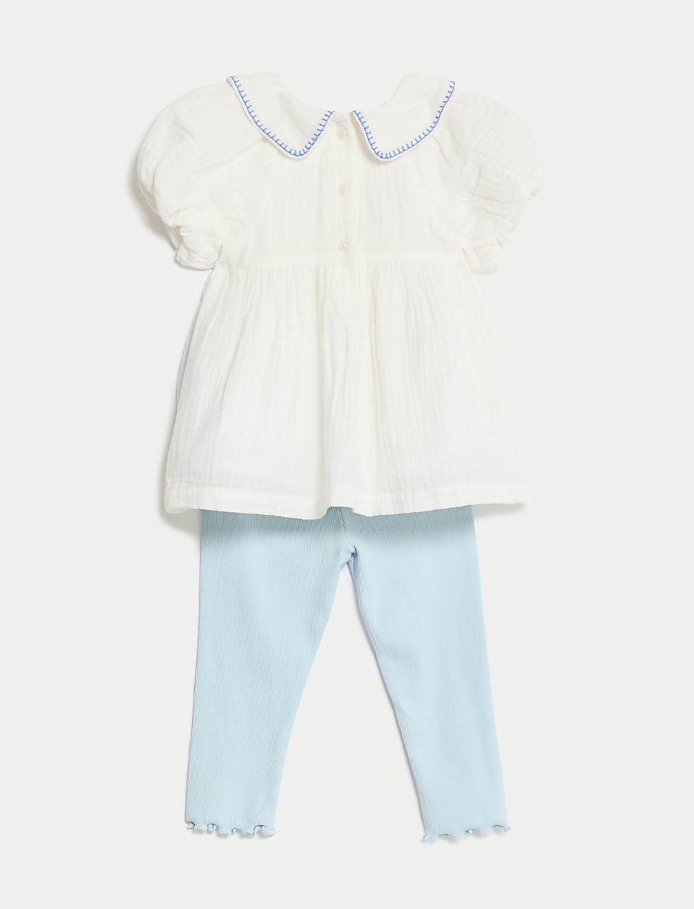 2pc Pure Cotton Embroidered Outfit (0-3 Yrs)