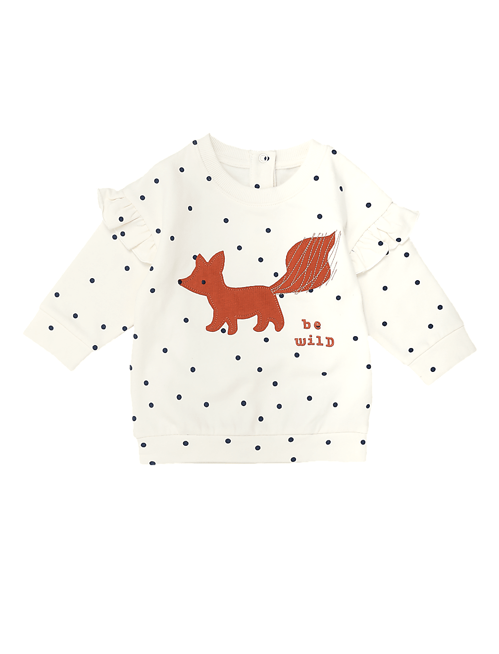 Jersey Spot Print Fox Applique Sweatshirt (0-3 Yrs)