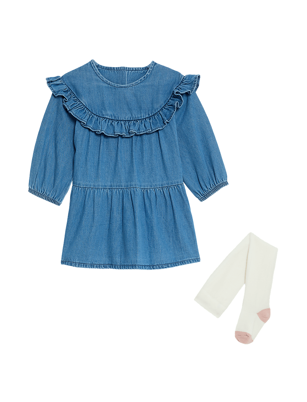 2pc Cotton Rich Dress with Tights (0-3 Yrs)