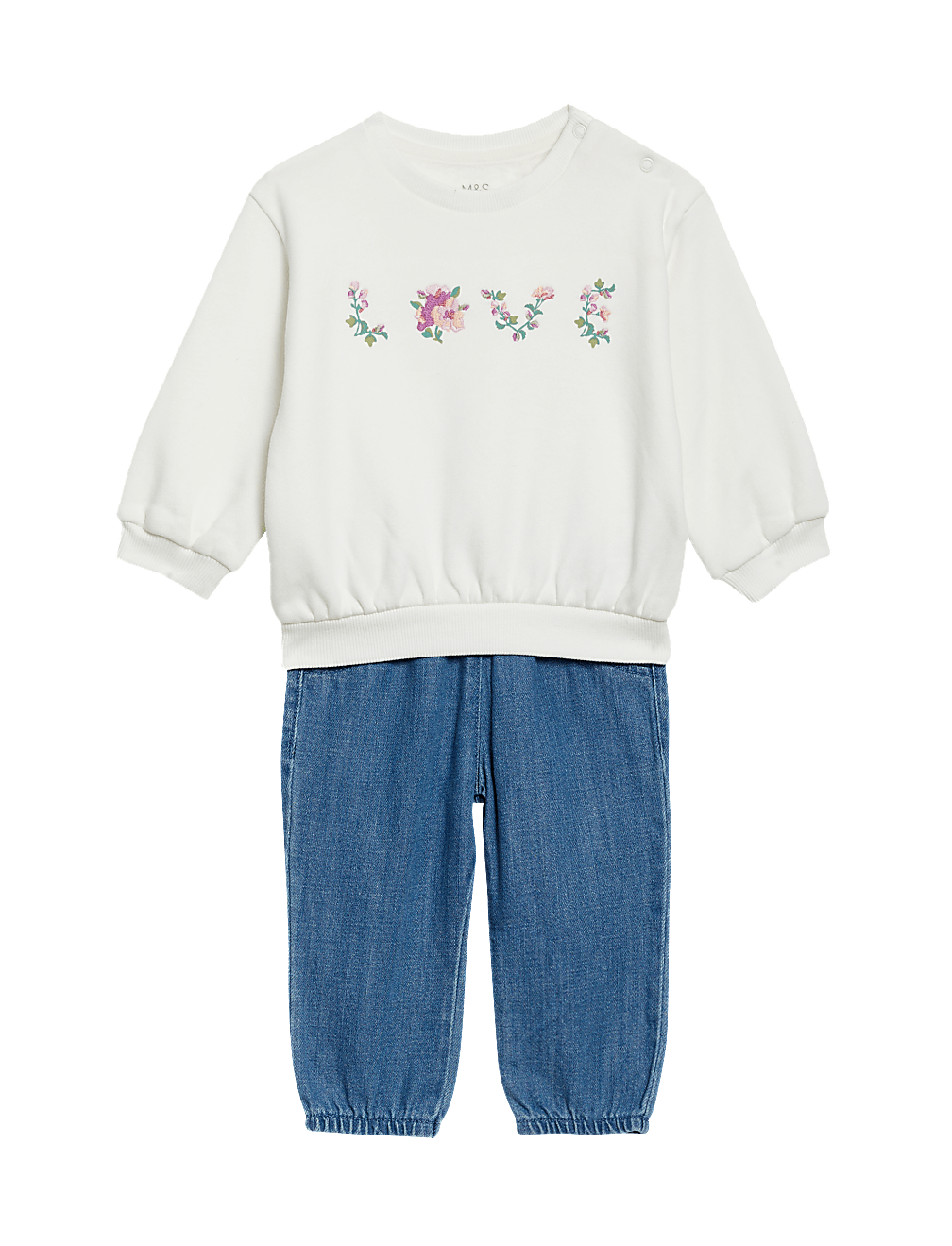 2pc Cotton Rich Love Slogan Outfit (0-3 Yrs)