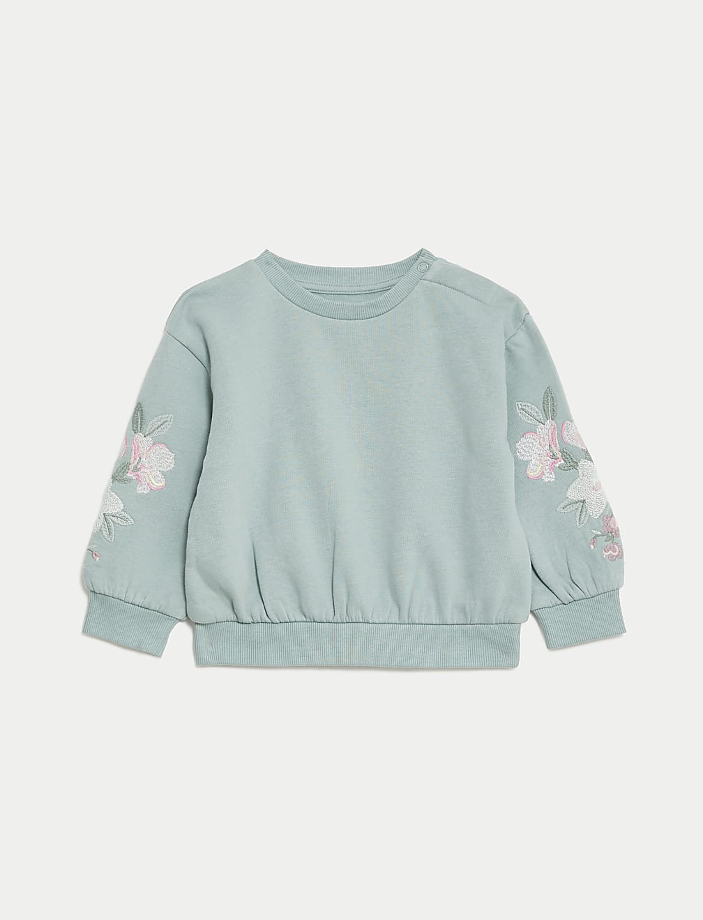 2pc Cotton Rich Floral Embroidered Outfit (0-3 Yrs)
