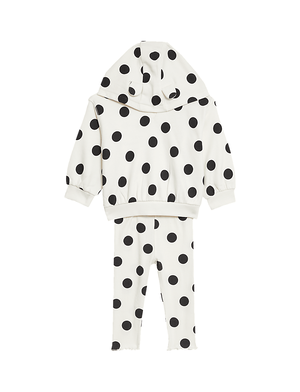 2pc Cotton Rich Spot Hooded Outfit (0-3 Yrs)