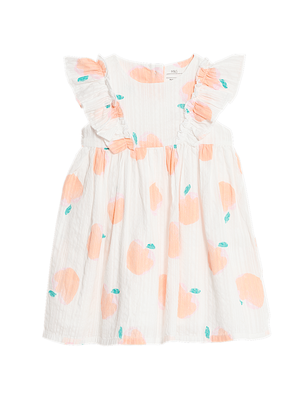 Pure Cotton Seersucker Peach Dress (0-3 Yrs)