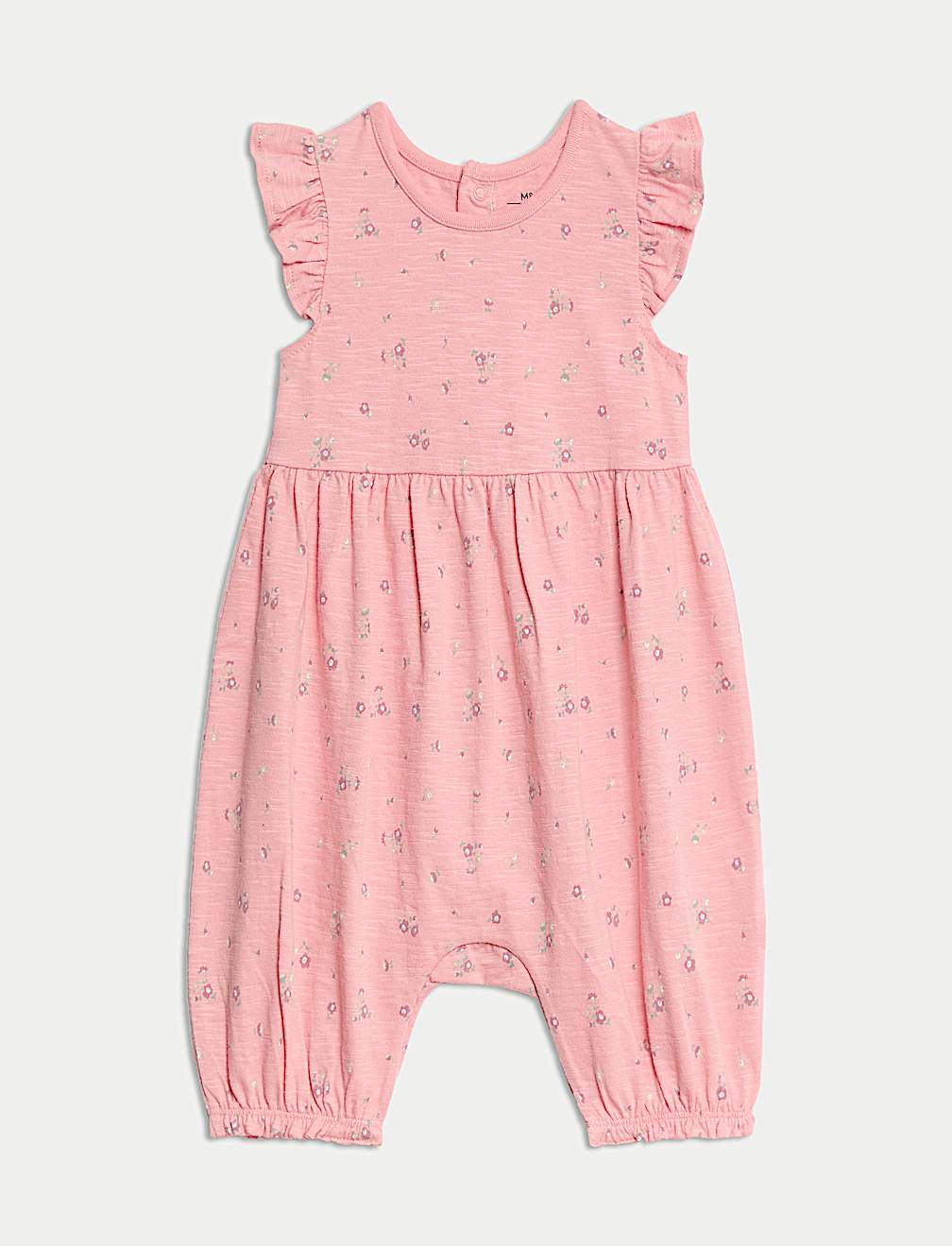Pure Cotton Ditsy Floral Frill Romper (0-3 Yrs)