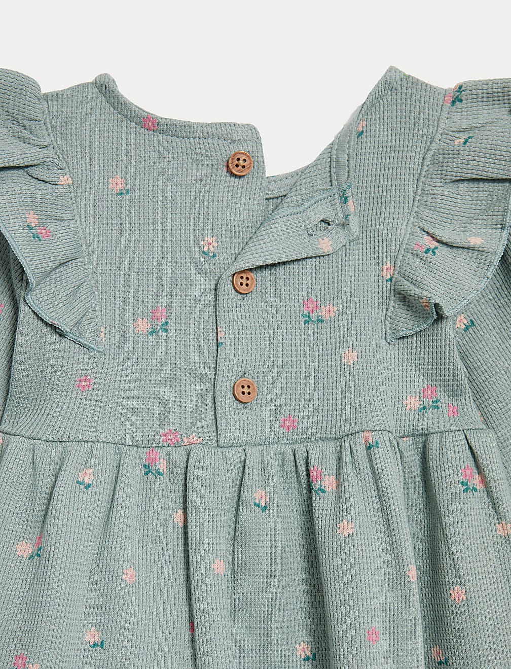 Cotton Rich Floral Dress with Tights (0-3 Yrs)
