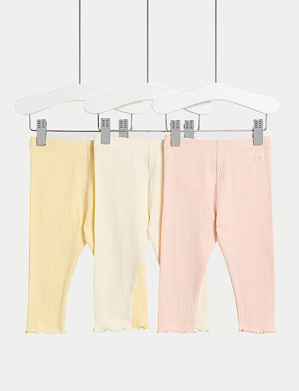 3pk Cotton Rich Ribbed Leggings (0-3 Yrs)