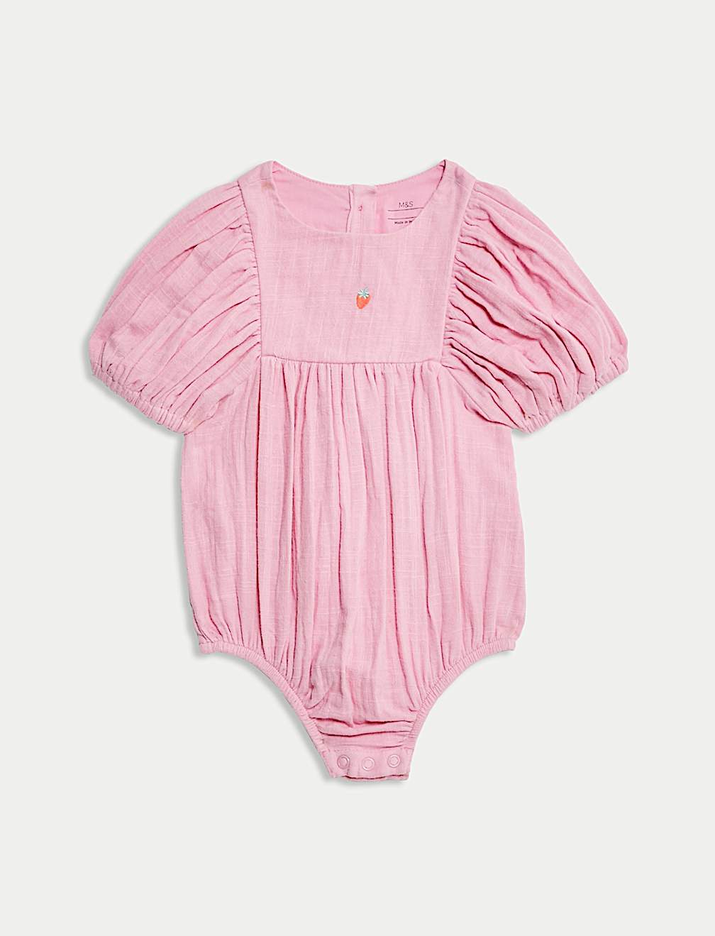 Pure Cotton Strawberry Romper (0-3 Yrs)