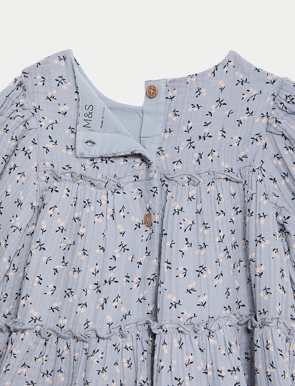2pc Pure Cotton Ditsy Floral Dress Set (0-3 Yrs)