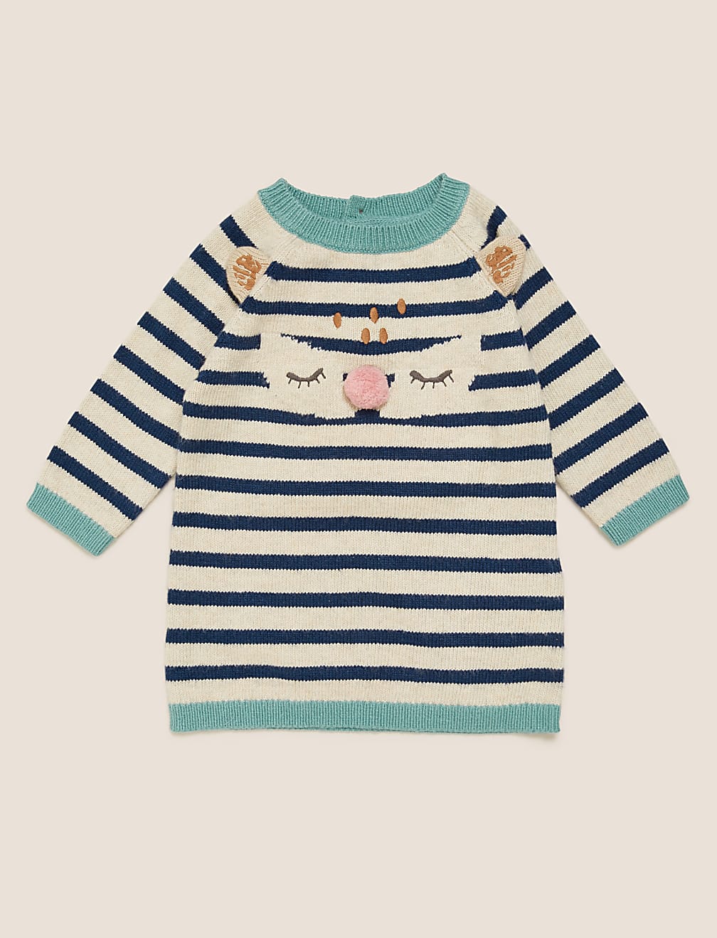 2pc Cotton Stripe Knitted Dress (0-3 Yrs)