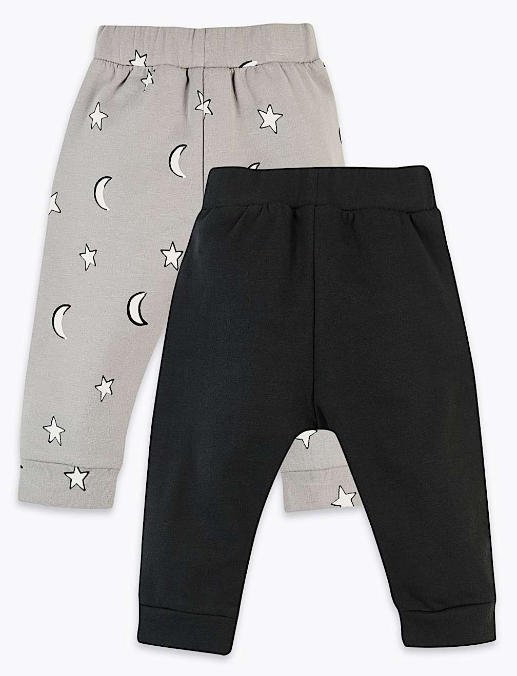 2 Pack Star & Moon Print Joggers (0-3 Yrs)